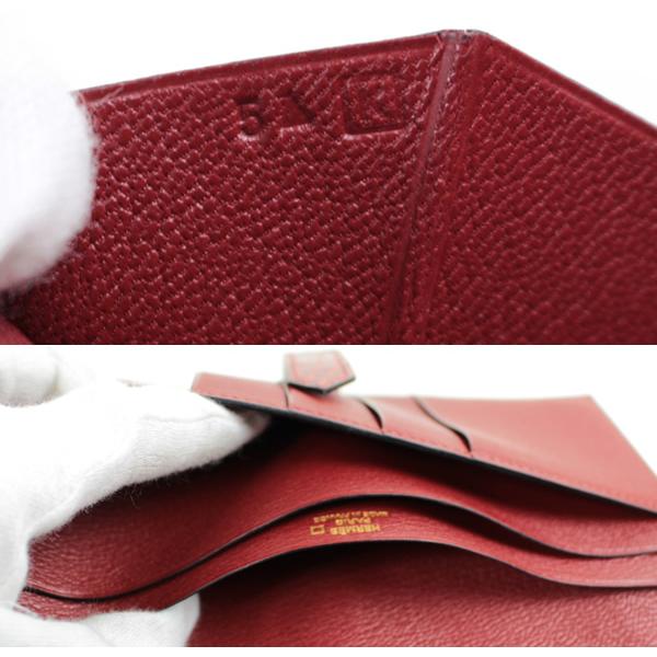 エルメス 長財布 ベアンスフレ クラシック クロコ レッドxゴールド 