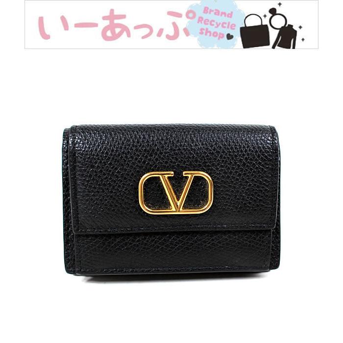 Romeo Valentino ヴァレンティノ 三つ折り財布 ミニ財布 黒 ブラック  