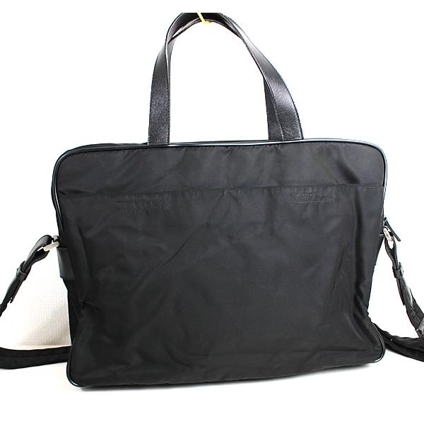 格安オンラインショップ プラダ トートバッグ ビジネスバッグ　ビジネスかばん　鞄　ショルダーバッグ 黒　斜め掛け　ブラック　ナイロン PRADA　美品　q603