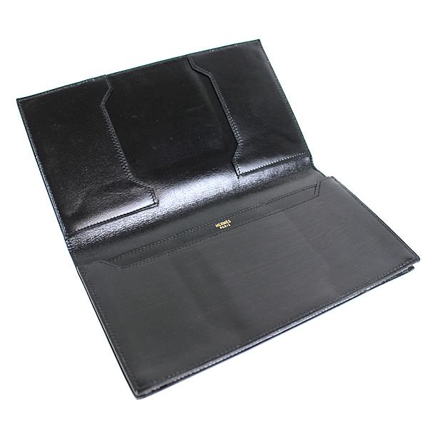 HERMES エルメス 二つ折り札入れ 長札入れ 黒 ブラック HERMES 美品  