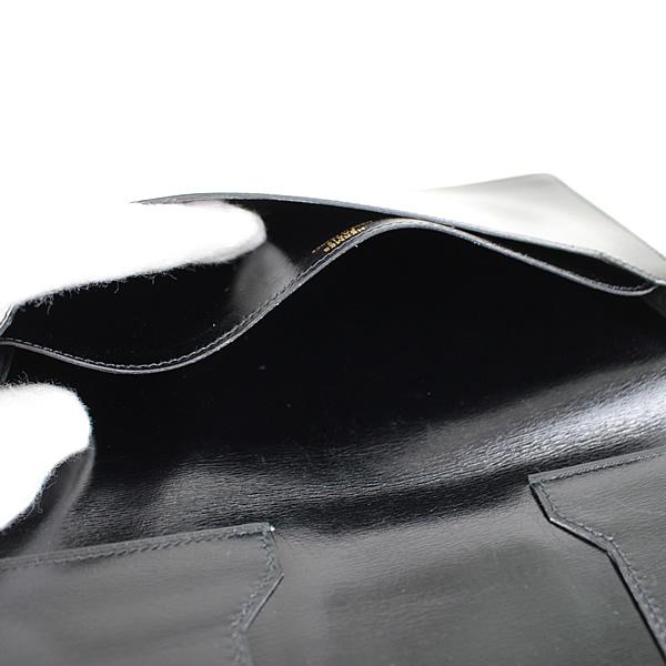 HERMES エルメス 二つ折り札入れ 長札入れ 黒 ブラック HERMES 美品  