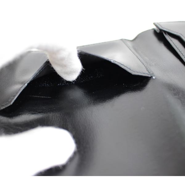 HERMES エルメス 二つ折り札入れ 長札入れ 黒 ブラック HERMES 美品  