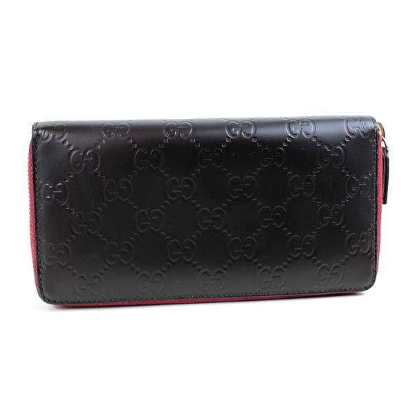 グッチ ラウンドファスナー長財布 黒 GUCCI GG柄 グッチシマ ブラック 