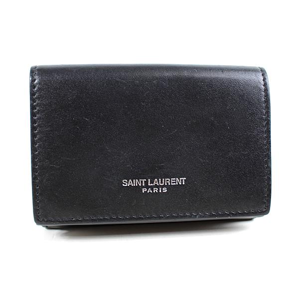 Yves Saint Laurent サンローラン ミニ財布 三つ折り財布 ブラック 黒
