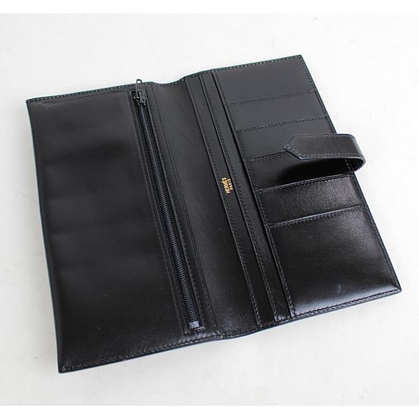 美品】エルメス HERMES ベアンクラシック 長財布 黒 ボックス