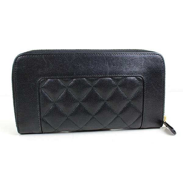 シャネル　マトラッセ　コンパクト財布　ラウンドファスナー　美品　黒1166 CHANEL シャネル マトラッセ ジップウォレット キャビアスキン