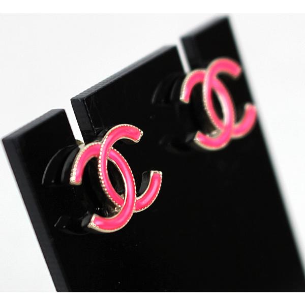 CHANEL シャネル ピアス CHANEL ココマーク ゴールド×ピンク 美 CHANEL シャネル ピアス CHANEL ココマーク ゴールド×ピンク 美