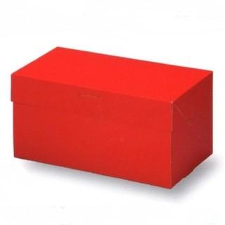 A50810 ロックBOX 105 レッド（光沢） ３.５×７（300枚）108×210×105mm ケーキ箱 ロックボックス パッケージ中澤