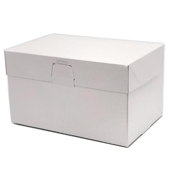 ケーキ箱 ロックBOX105 ホワイト 8×10（100枚）240×300×105mm 保冷剤スペース付 ロックボックス パッケージ中澤