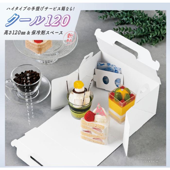 A82030 手提げ箱 クール120 ホワイト 4×6（300枚）手サゲ式 内寸120