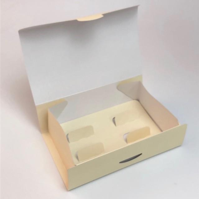 B12430 アーチ きぬ 4×6（200枚） 120×180×65(55)mm プチギフト箱 クッキーギフト箱 パッケージ中澤の画像