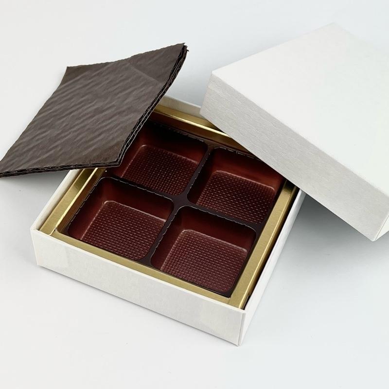 F32090 貼箱ドリーム 白 9ケ用（30枚）チョコレート箱 115×115×20mm