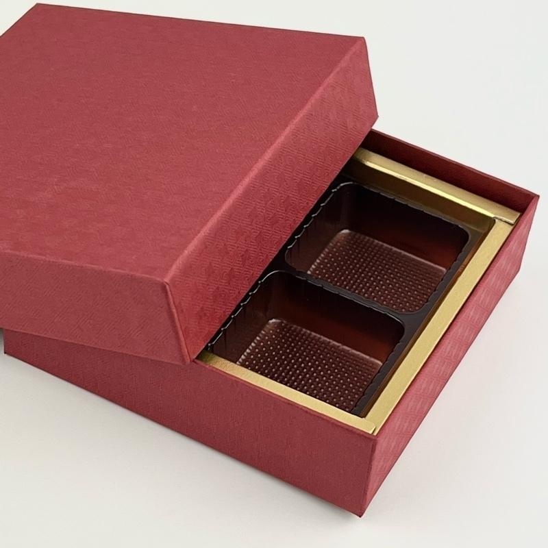 F32160 貼箱ドリーム 赤 6ケ用（30枚）チョコレート箱 77×115×20mm
