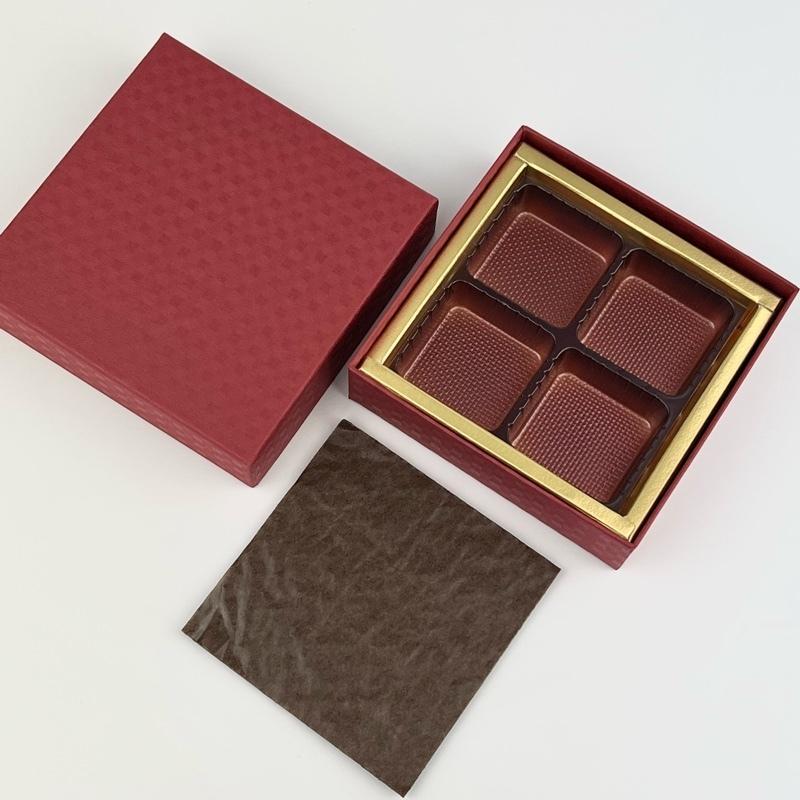 F32160 貼箱ドリーム 赤 6ケ用（30枚）チョコレート箱 77×115×20mm
