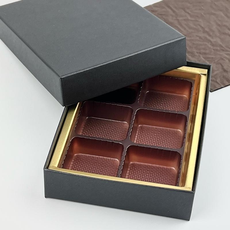 F32440 貼箱ドリーム 黒 4ケ用（30枚）チョコレート箱 77×77×20mm