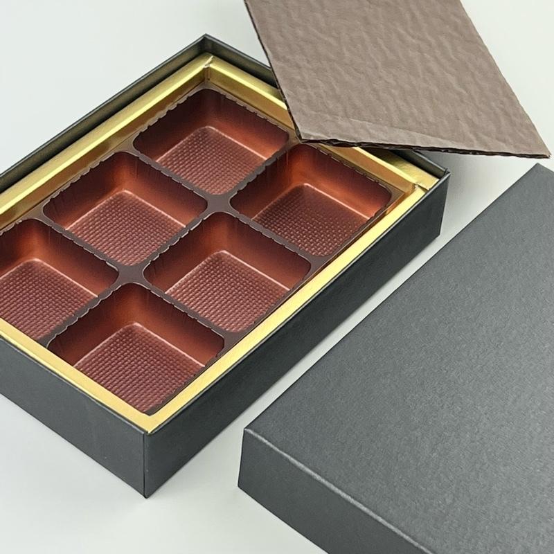 F32440 貼箱ドリーム 黒 4ケ用（30枚）チョコレート箱 77×77×20mm