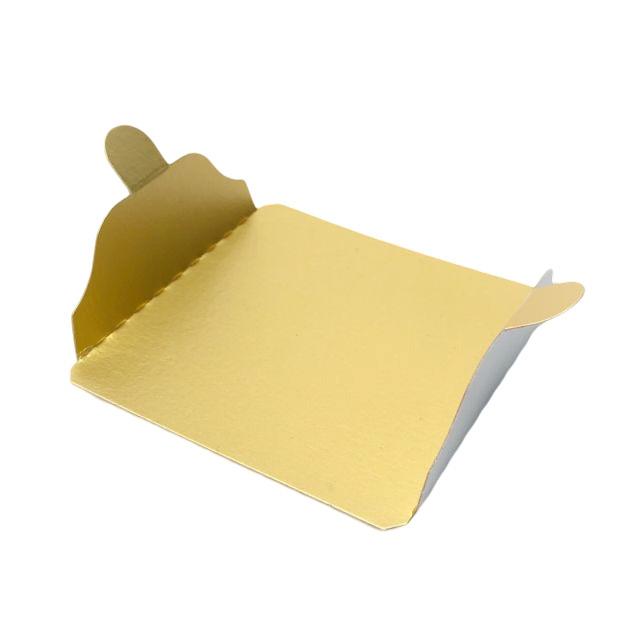 メタル紙トレー（1,000枚） 70×70×23mm ケーキ用金色紙トレー