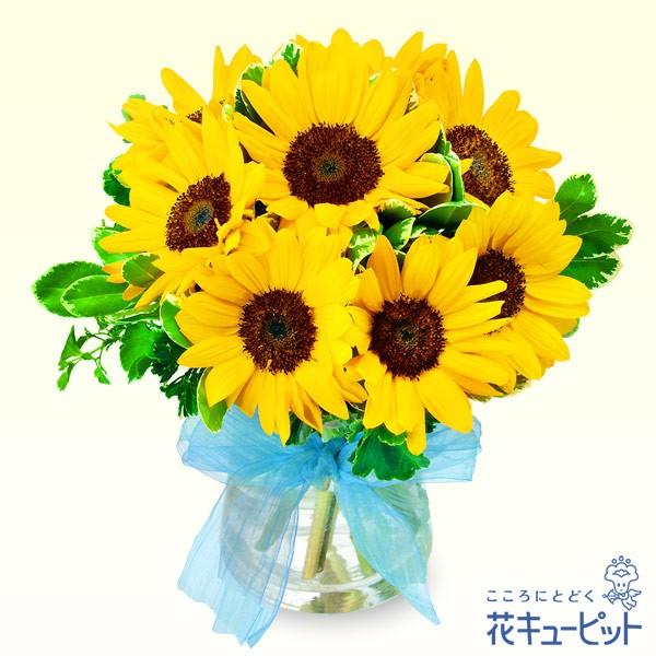 7月の誕生花 ひまわり 花 ギフト 誕生日 プレゼント花キューピットのひまわりと
