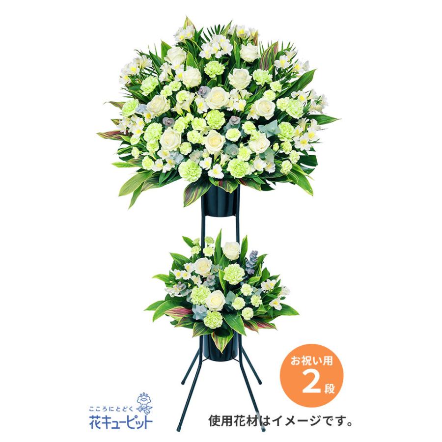 在庫一掃 お祝い 花 誕生日 記念日 歓送迎 結婚祝い花キューピットのお祝いスタンド花2段 白系 即納最大半額 Www Lavorwash Com Br