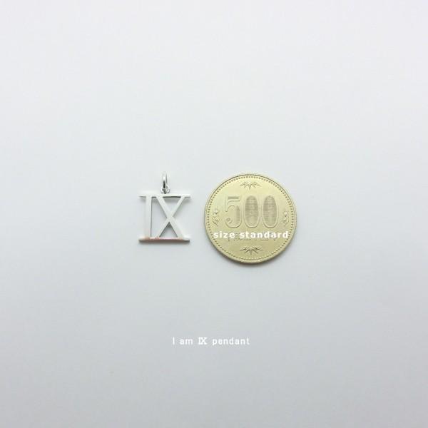 ローマ数字デザイン ペンダント 受注生産商品 ローマ数字9ペンダント シルバー925 : handmade