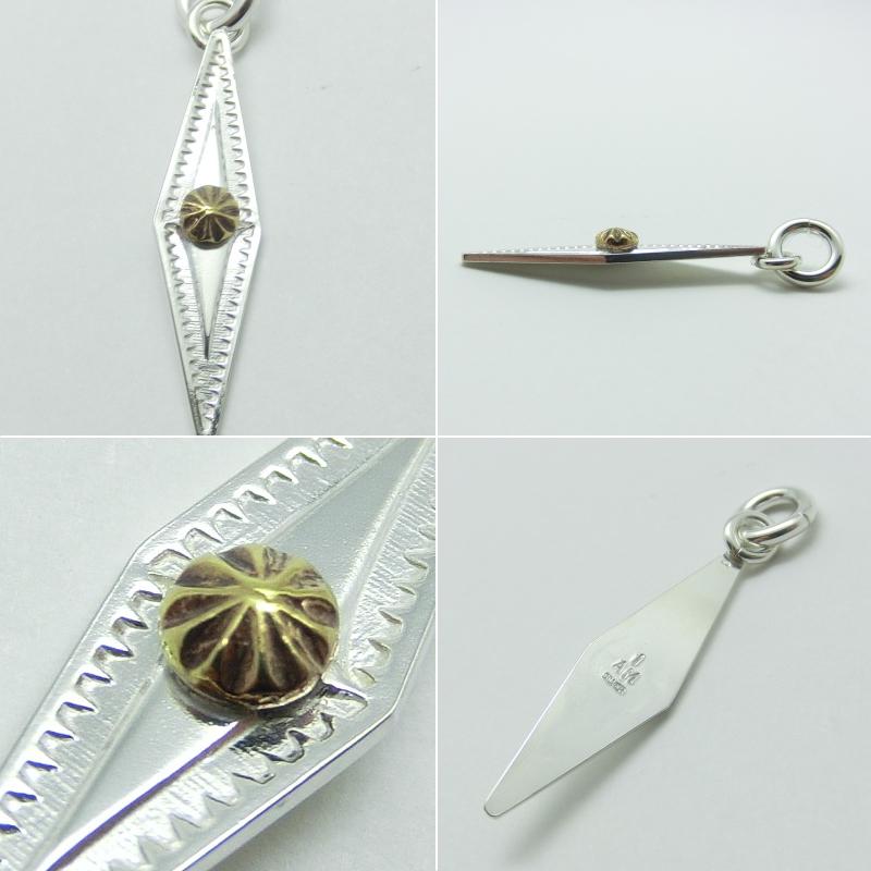受注生産商品　ハンドメイド　ちょい足し　コンチョ　スタンプペンダント　真鍮　シルバー925 |  | 01