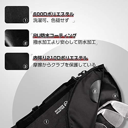 OUTDOORMASTER ゴルフ クラブケース 防水加工 ゴルフバッグ 10〜12本以上 大容量 練習用 ファスナーポケット付き 軽量 折りたたみ メンズ レディース ゴルフクラ|iandi|03