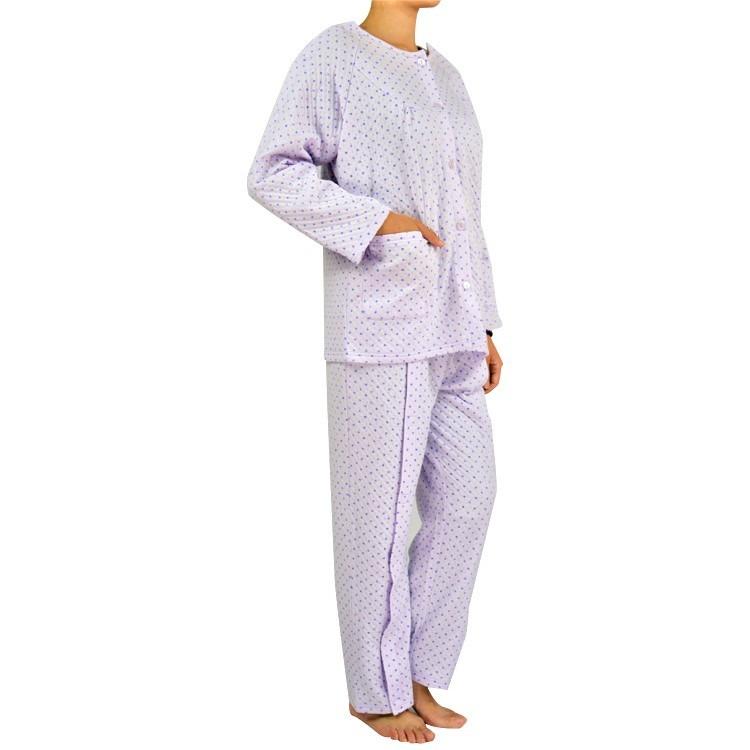 レディース 介護パジャマ 全開 秋冬おすすめ キルト 綿100 薄紫 藤色 介護パジャマ 女性用マジックテープでラグラン袖 寝たきり入院 点滴 Cyukaigokata アイアンドラブ 通販 Yahoo ショッピング