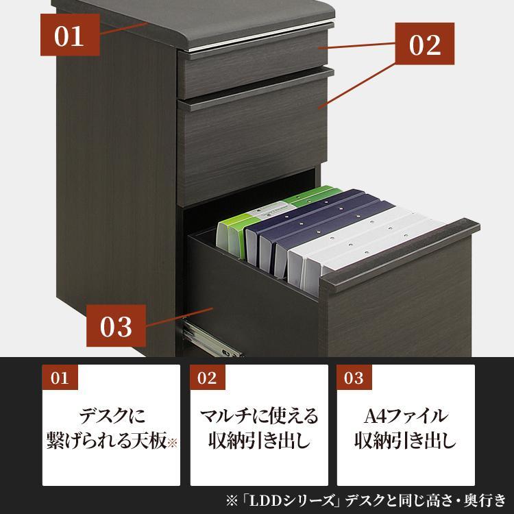 モデルノ 43 サイドチェスト ブラック 黒 セラミック調 塩ビシート 収納 収納棚 43cm デスク収納 収納棚 引き出し_4