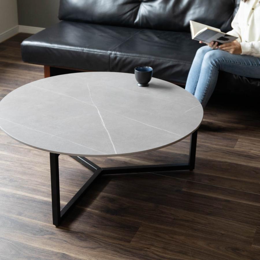 セロエ 90 CT 丸テーブル セラミック ローテーブル 円形 丸 白 黒 丸型