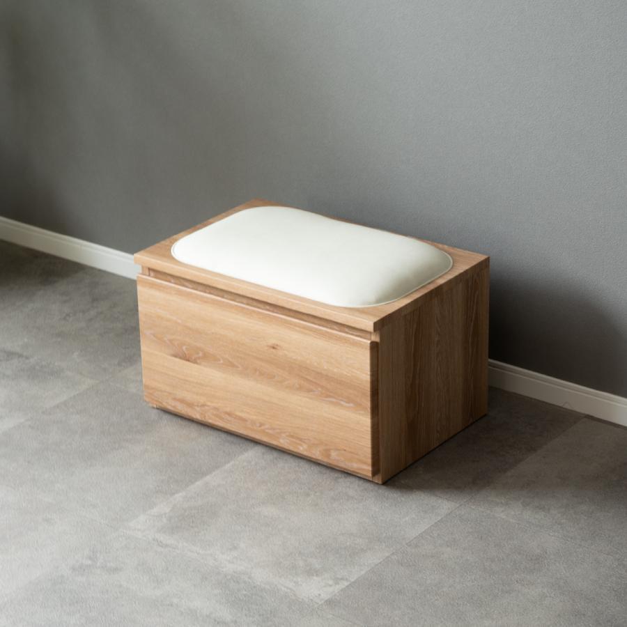 収納付き クッションベンチ 60cm幅 MY チェストベンチ 奥行 41cm 桐