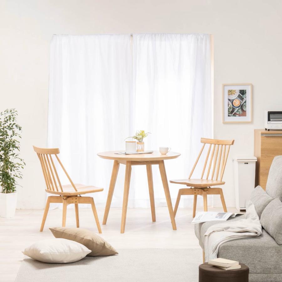 ＼美品／ダイニングテーブル 木製 ナチュラル 北欧 2人用 80㎝ 丸テーブル 80cm ダイニングテーブル 2人用 北欧 天然木 円形 カフェ