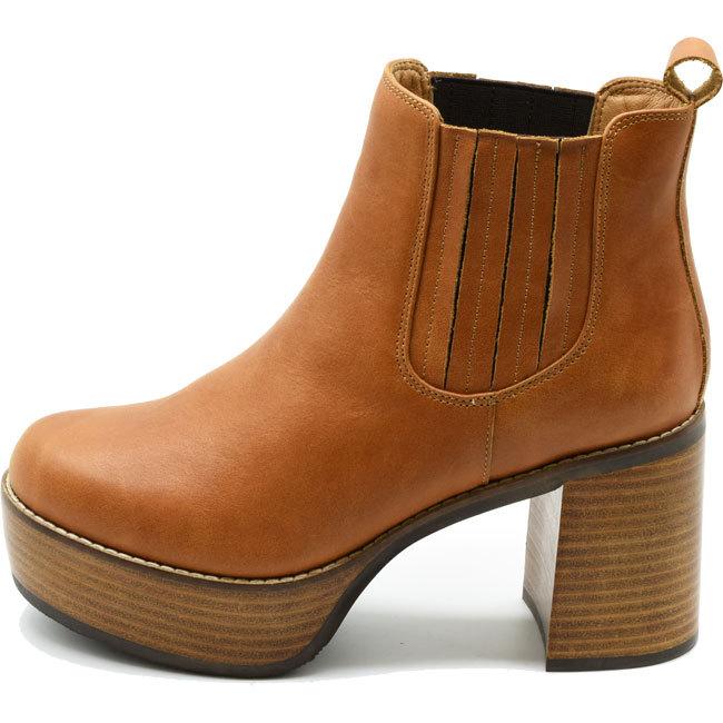 あしながおじさん サイドゴアブーツ 厚底 本革 レザー レディース