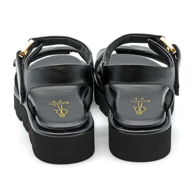 あしながおじさん ストラップサンダル パテッドサンダル 本革 レザー レディース 全3色 22.5cm-24.5cm 黒 白 1310235 あしながおじさん ストラップサンダル パテッドサンダル 本革 レザー