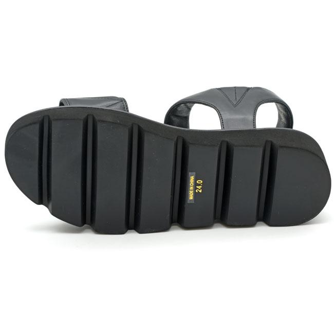 あしながおじさん ストラップサンダル パテッドサンダル 本革 レザー