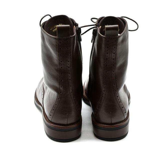 あしながおじさん ブーツ レディース 厚底 ブラック 黒 レースアップ