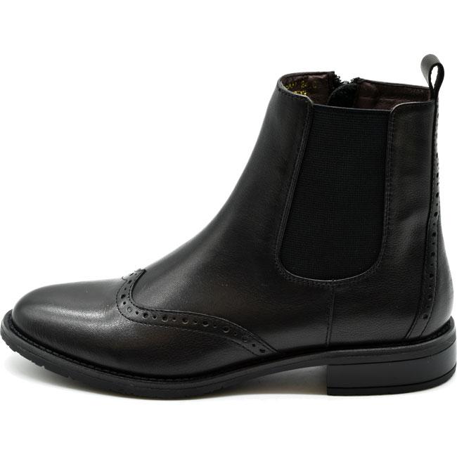 あしながおじさん ブーツ レディース 厚底 ブラック 黒 サイドゴア