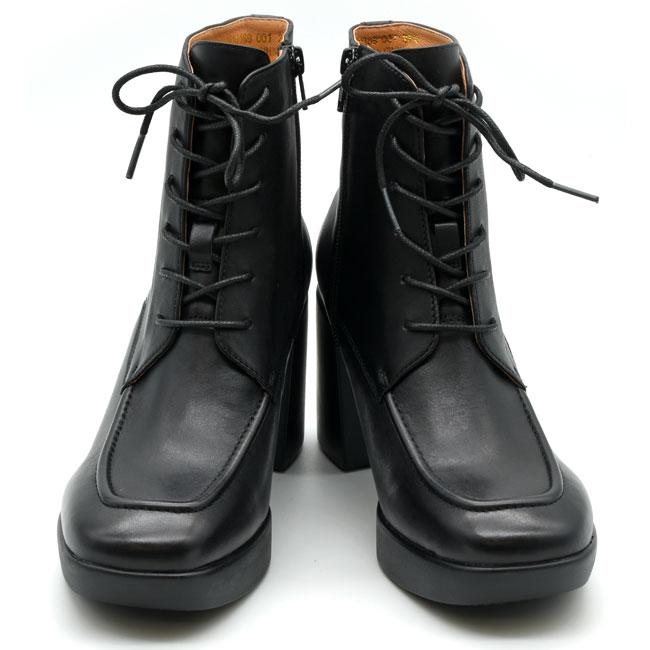 あしながおじさん ブーツ レディース 厚底 ブラック 黒 レース
