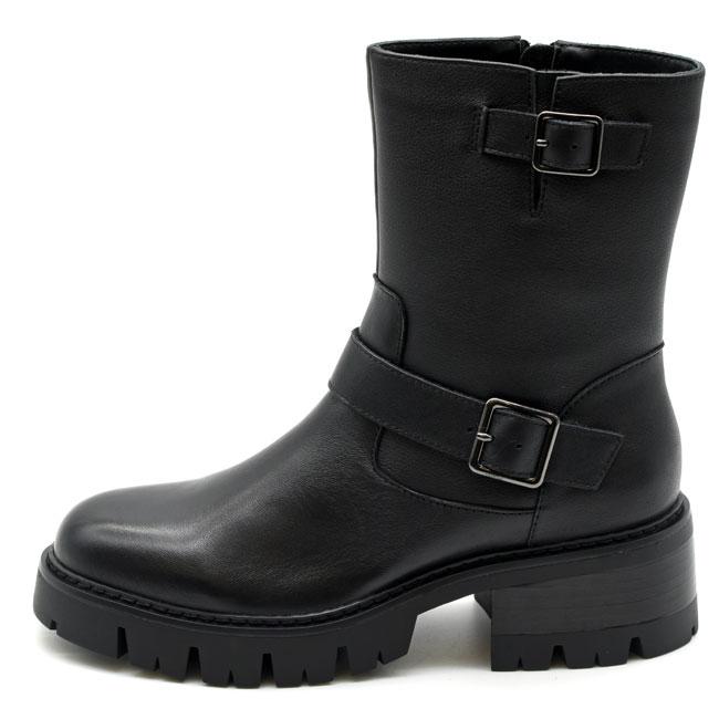 あしながおじさん ブーツ レディース 厚底 ブラック 黒 エンジニア