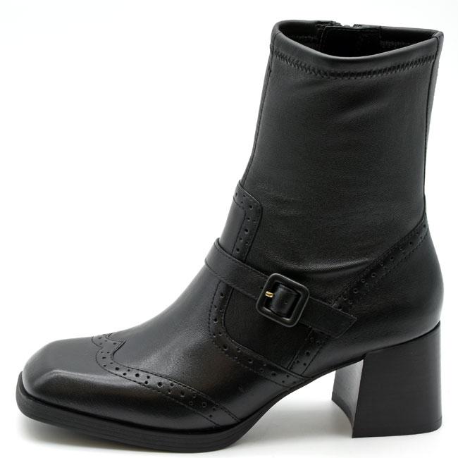 あしながおじさん 厚底ブーツ ウイングチップブーツ 本革 レザー