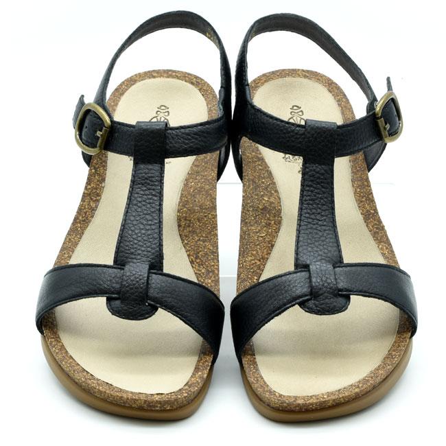 あしながおじさん ストラップサンダル フットベッド 本革 レザー