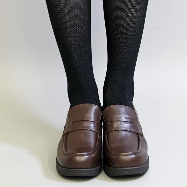 あしながおじさん 厚底ローファー チャンキーヒール 本革 レザー