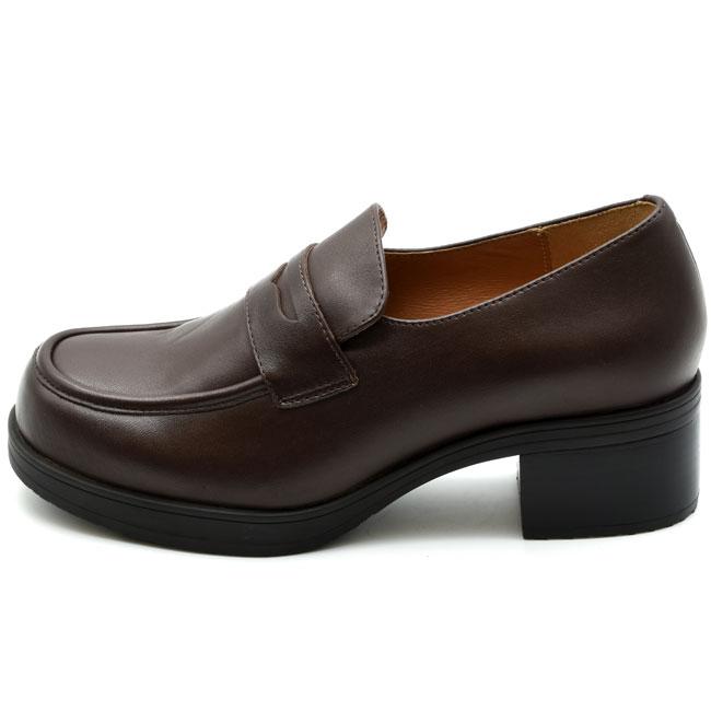 ゆ*る様 A.P.C. アーペーセー ローファー 茶色 本革 41 ポルト あしながおじさん 厚底ローファー チャンキーヒール 本革 レザー