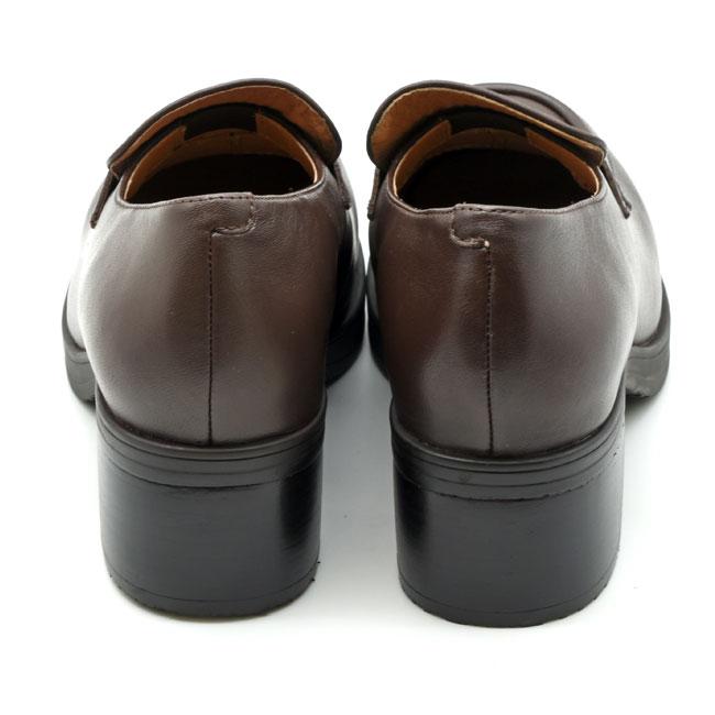 あしながおじさん 厚底ローファー チャンキーヒール 本革 レザー