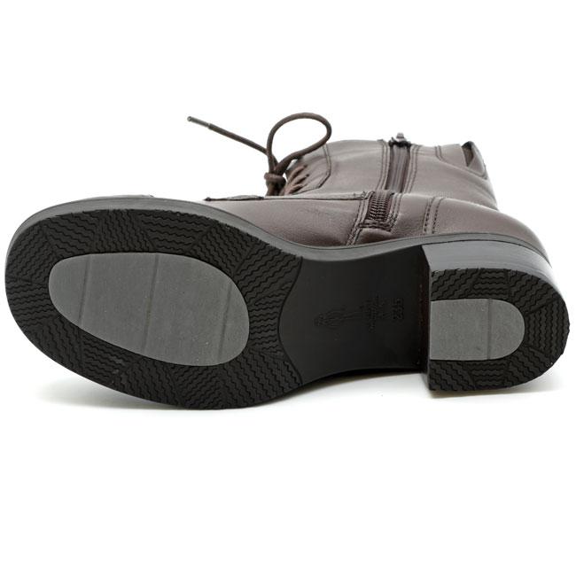 あしながおじさん ブーツ レディース 黒 茶色 レースアップブーツ 本革