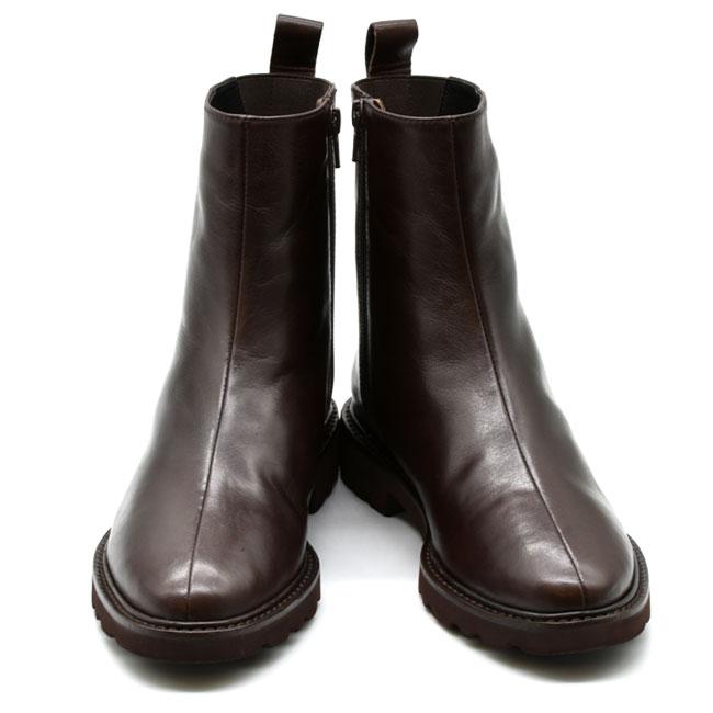 あしながおじさん ブーツ レディース 厚底 ブラック 黒 ショートブーツ