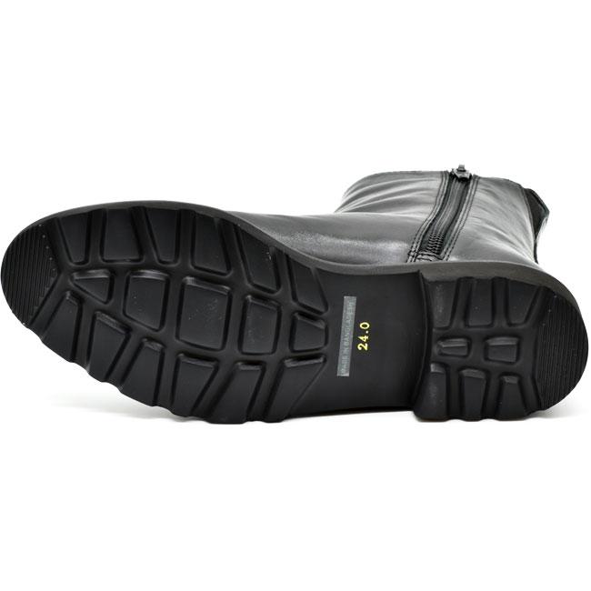 あしながおじさん ブーツ レディース 厚底 ブラック 黒 ショートブーツ