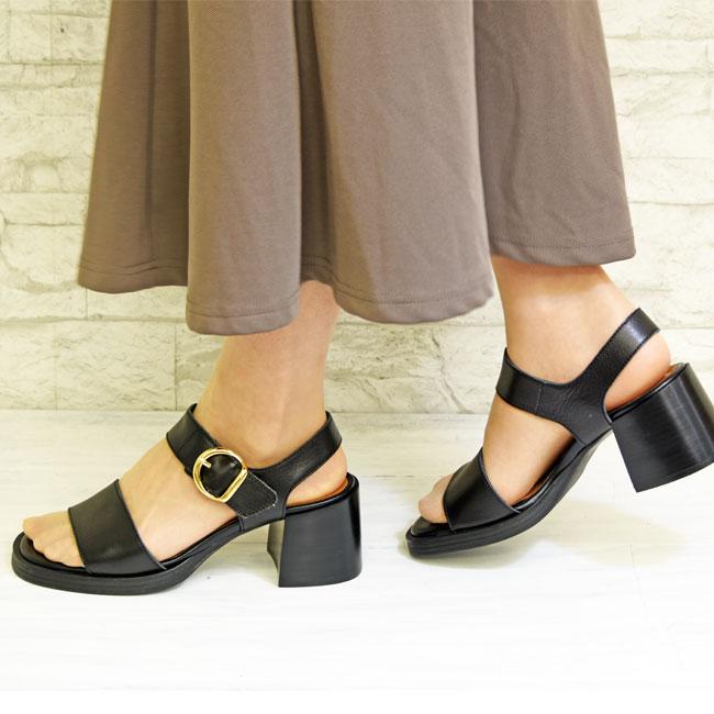 あしながおじさん 厚底サンダル ストラップ チャンキーヒール 日本製