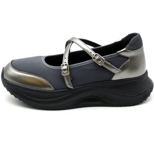 あしながおじさん 厚底スニーカー バレエシューズ ストラップスニーカー レディース 全4色 22.5-24.5 黒 灰色 ブラック グレー 4810001 あしながおじさん スニーカー レディース 厚底 ブラック 黒 厚底