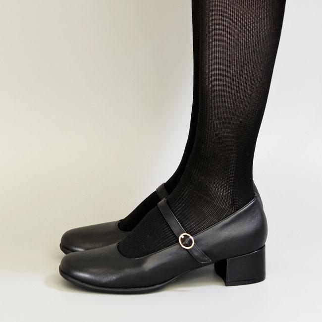 あしながおじさん ストラップパンプス メリージェーン 厚底 本革