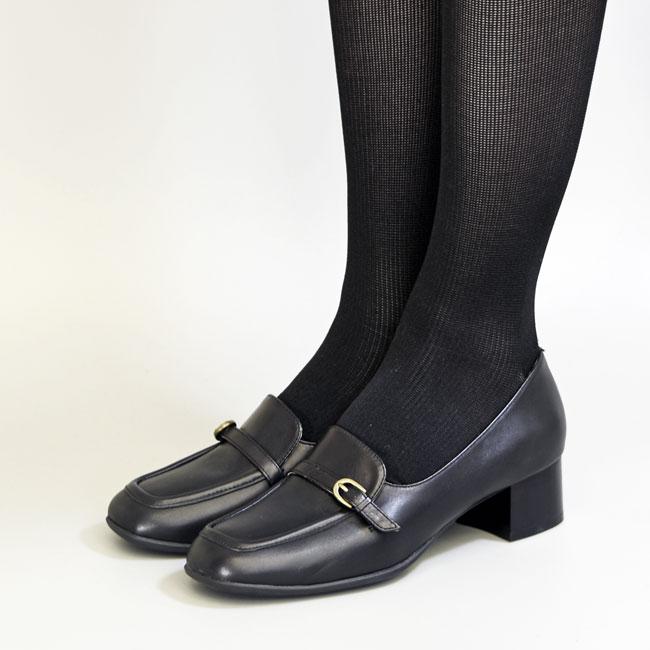 あしながおじさん 厚底ローファー パンプス ベルト 厚底 本革 レザー